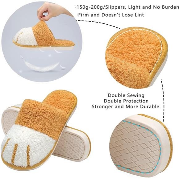 Cute Animal Slippers for Women, Winter Warm Memory Foam Soft Cozy Booties - Picture 5 of 7